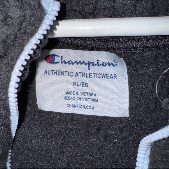 Champion Women’s Black Sherpa Fleece Quarter Zip Pullover Sweater Size‎ XL - Picture 6 of 10